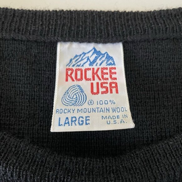 Vintage Retro Nordic Fair Isle Après-Ski Knit Wool Sweater Snowflake 70’s 80’s L - Picture 4 of 9